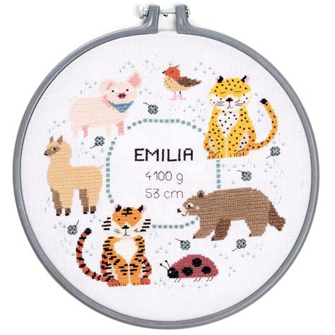 Rico Animal Birth Record (Counted Cross Stitch Kit) 16 Count